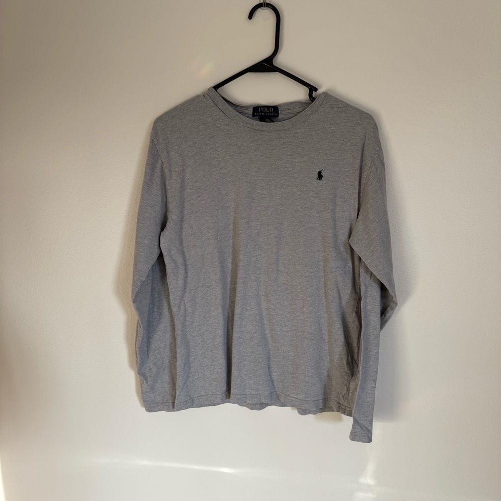 Boys XL Polo Ralph Lauren grey 100% cotton Crewneck Long Sleeve Shirt: Lounge